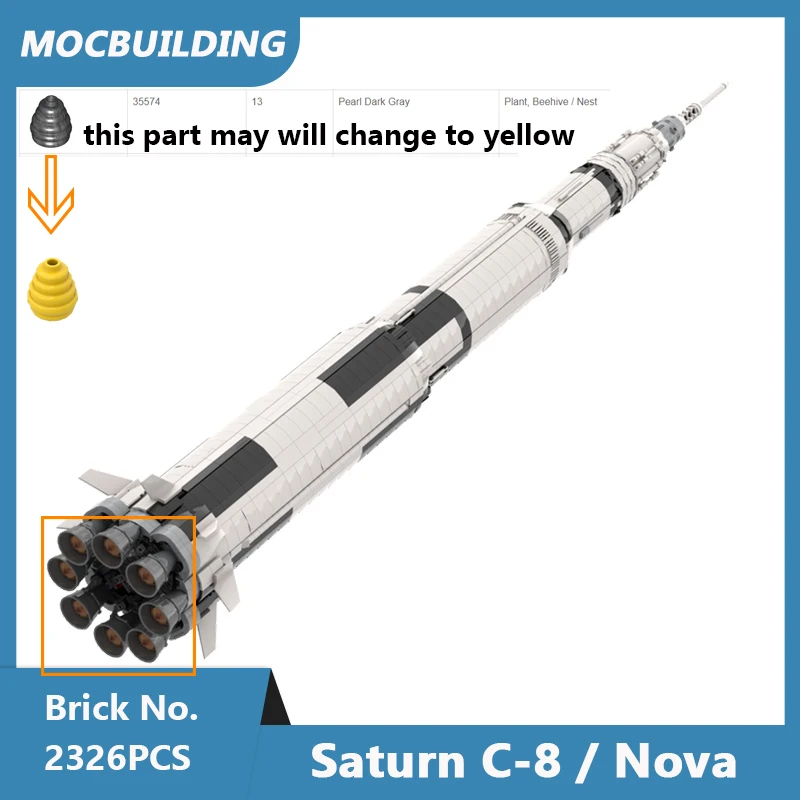 MOC Building Blocks Saturn C-8 / Nova DIY Assembled Bricks Space Series Educational Creative Display Collect Toys Gifts 2326PCS