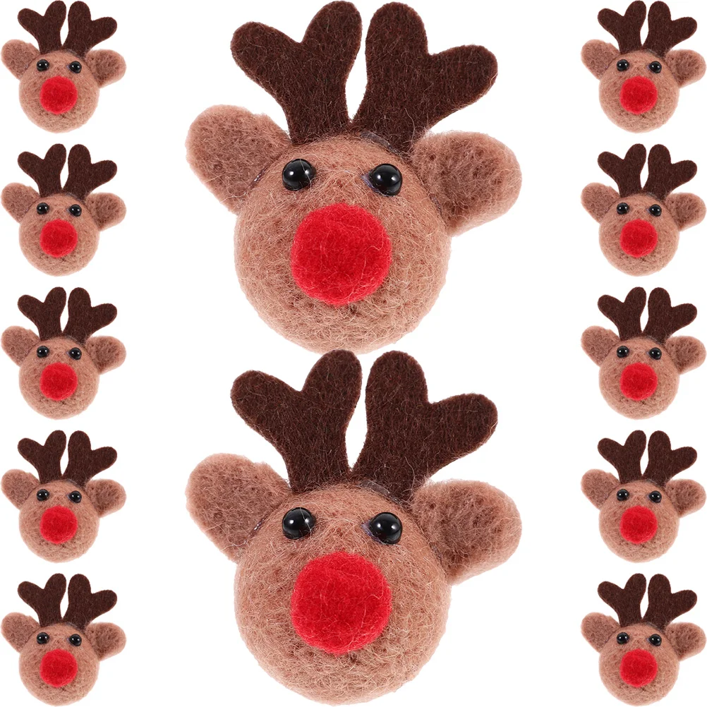 

12pcs Elk Heads Decors Xmas Elk Heads Ornament Christmas Elk Heads for DIY Crafts elk heads decoration