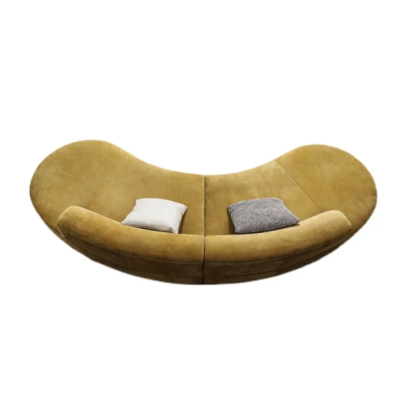 Light luxury curved sofa, hotel lobby arc special-shaped sofa