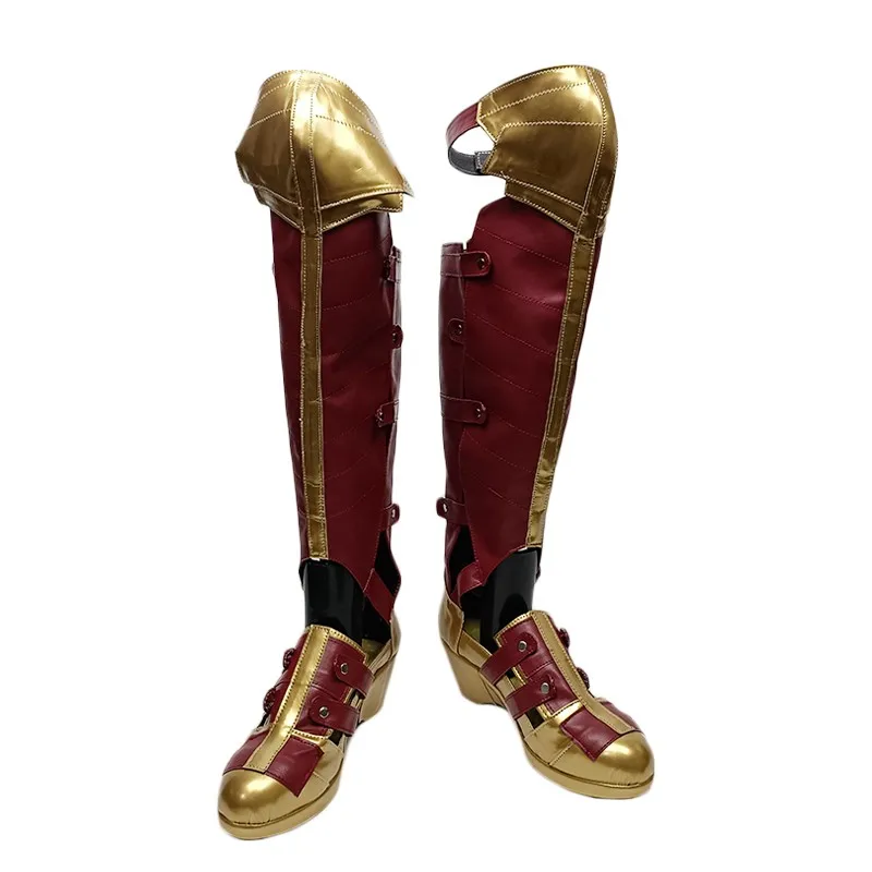Buty Wonder Girl Woman Cosplay Diana Prince Kostiumowe Botki Ręcznie Robione Buty ze Sztucznej Skóry