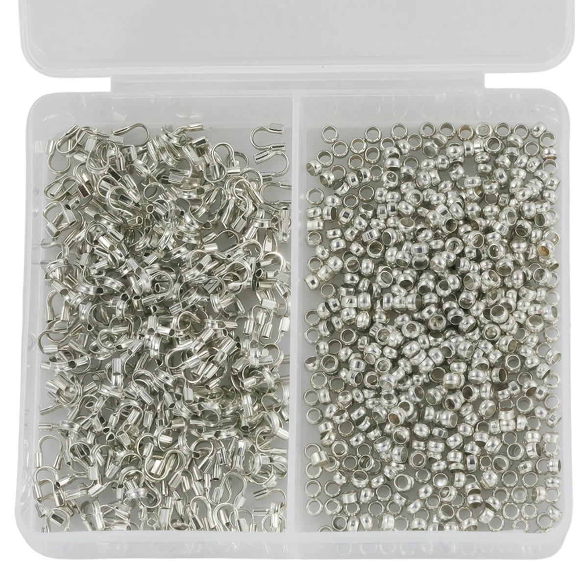 Assorted Sizes 200Pcs Alloy Double-Slot U-Shaped Clasps/Positioning Beads White KC Color Handmade DIY Jewelr Bracelet Accessorie