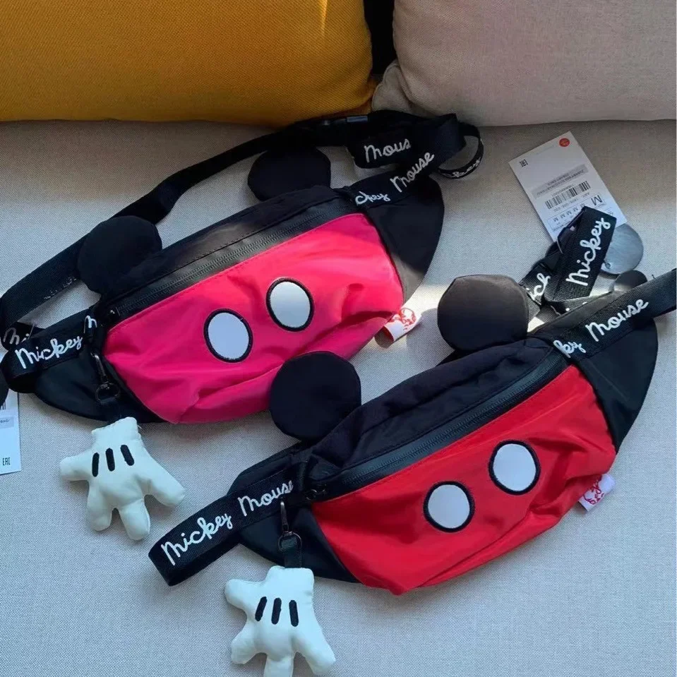 Disney Waist Packs for Children Mickey Chest Bags Cute Wallet Travel Storage Fashionable Case Kawaii Coin Purses Crossbody Pouch