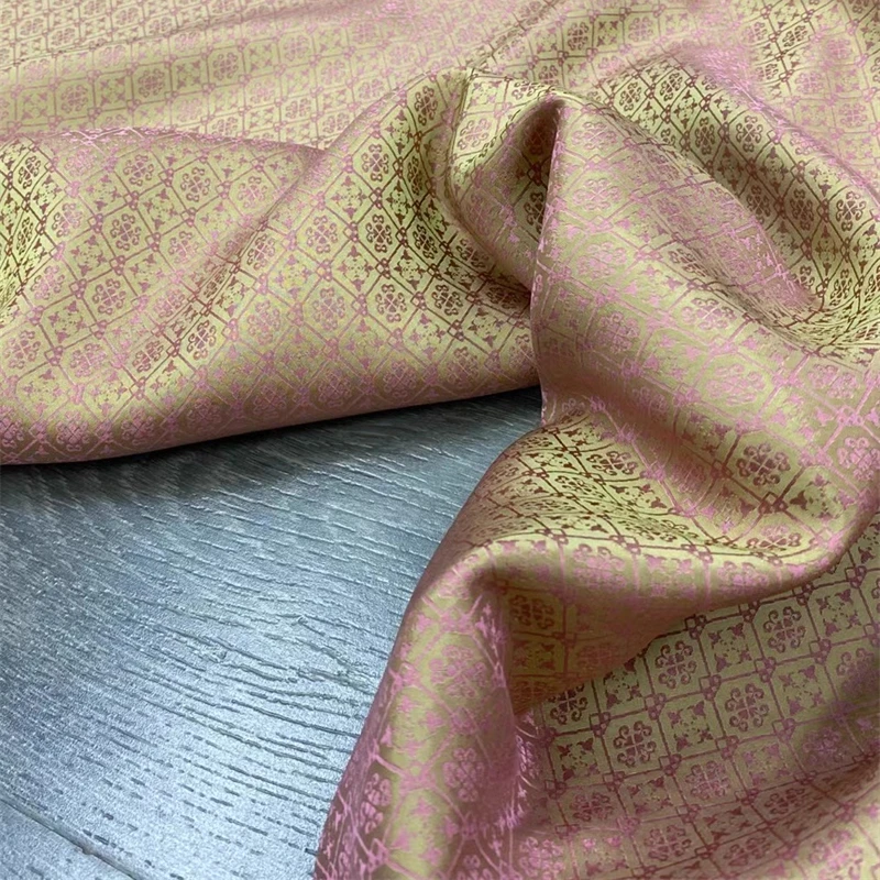 Popular Fashion Letter Jacquard Silk Blended Fabric High Grade Heavy Industry Design Popular Clothing Fabric DIY Dress Fabric