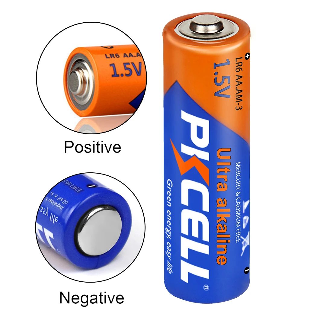 40PC PKCELL AA LR6 E91 AM3 MN1500  1.5V Alkaline Battery 3A AA Dry Batteries for Keyboards Clocks toy flashlight camera