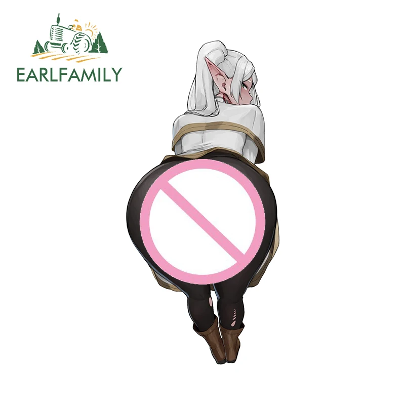 EARLFAMILY الوشم الشيطانة فريرين سيارة ملصق أنيمي NSFW Waifu فتاة كبيرة الحمار بعقب ملصق مائي الجنس دراجة نارية الثلاجة سيارة التصميم #4