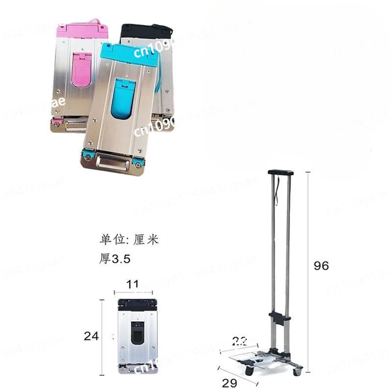 

Mini Grocery Shopping Stainless Steel Fully Folding Portable Trolley Home Shopping Luggage Trolley