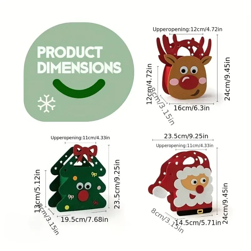 أكياس هدايا عيد الميلاد أكياس برباط صديقة للبيئة لهدايا الحلوى صندوق تخزين محمول لزينة الفاكهة وعيد الميلاد وحفلات الأطفال #6