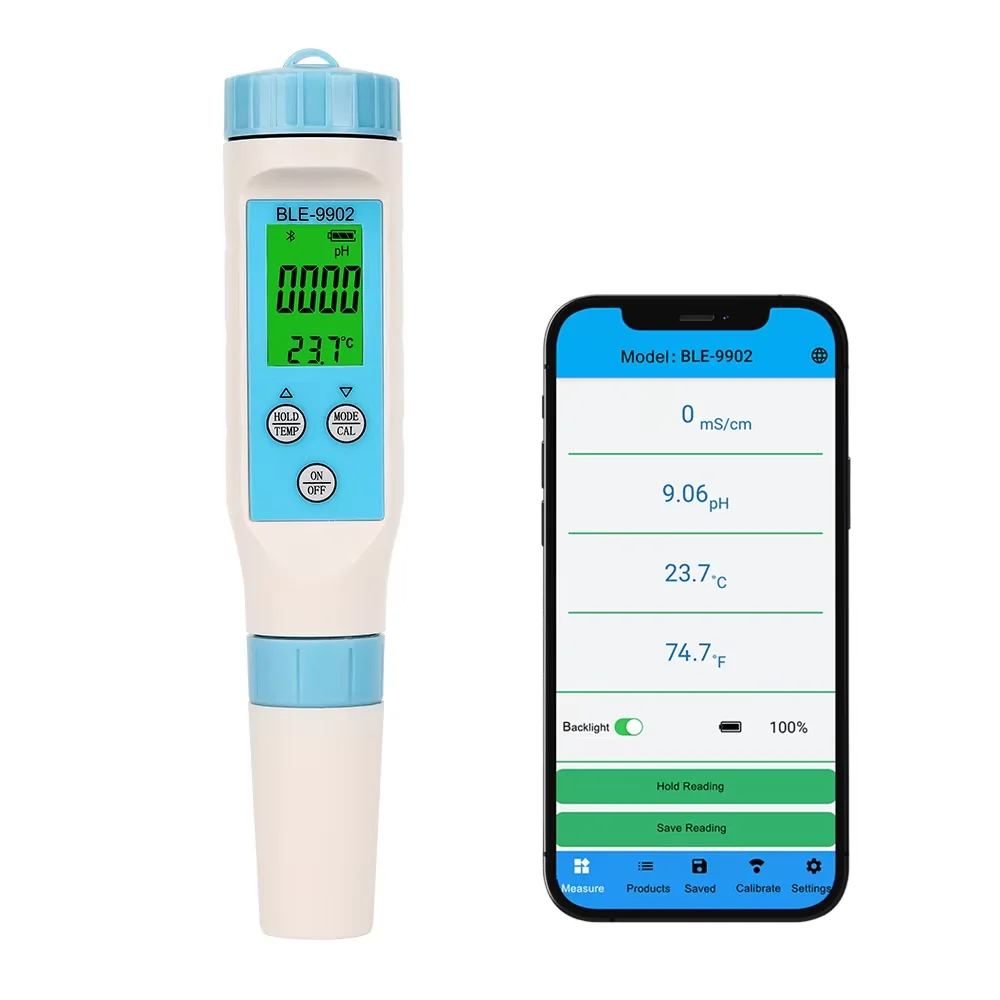 3-in-1 pH/EC/Temp Water Tester, Digital Multi-Parameter Water Quality Meter for Hydroponics Aquariums