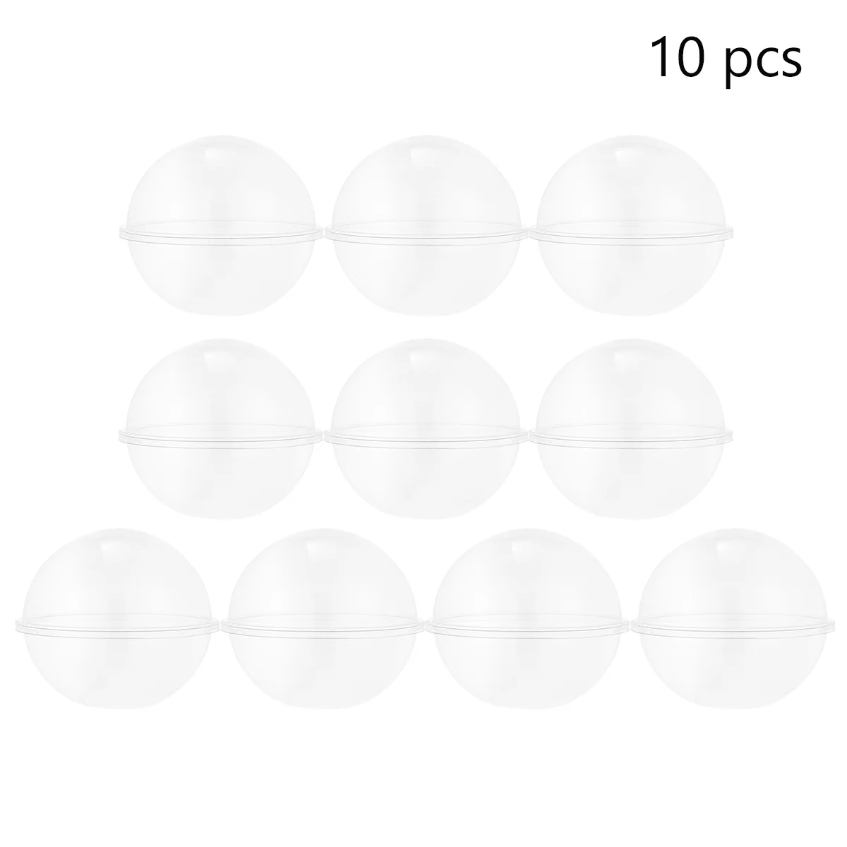 10pcs Transparent Plastic Cake Container Ball Shape Cake Container Portable Mousse Ball Round Cake Container (350ml Style)