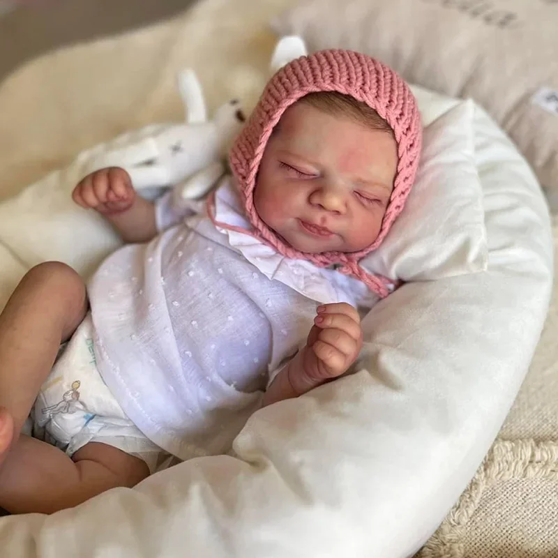 

47CM Silicone Reborn Doll Pascale Newborn Baby Girls Doll Lifelike 3D Painting Skin with Visible Veins Reborn Baby Muñeca Bebe