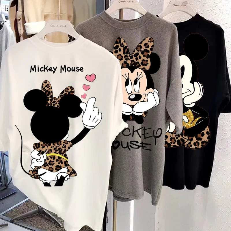 Mulheres Mickey Anime T-Shirt Oversized, Blusas Gráficas, Roupas Y2K, Tops Harajuku, Roupas Kawaii