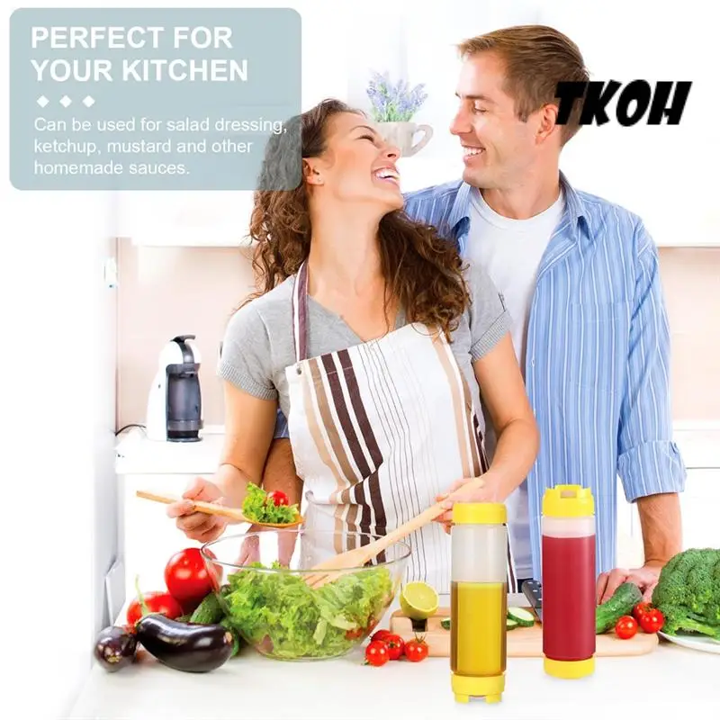 

TKOH-20Oz Inverted Plastic Squeeze Bottles, Refillable Tip Large Valve Dispenser Condiment Squeeze Bottle For Sauces Ketchup