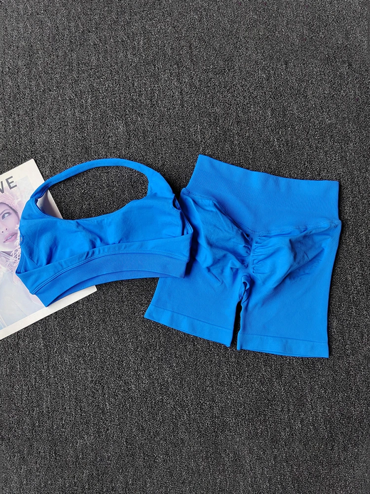 Yoga-Anzug mit hoher Taille für Damen, zum Laufen, Absorption ter Top, Fitnessstudio, zweiteiliges Set, atmungsaktives Qui Dry-Nylongewebe