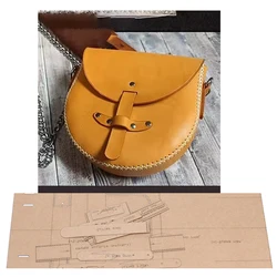 Borsa a tracolla vintage kraft in pelle fai da te fustellatura modello di cucito in carta kraft modello di stencil scavato muslimah