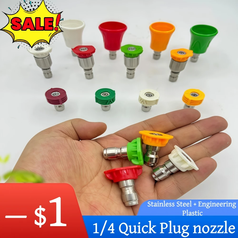

1/4 Inch Quick Connect High Pressure Washer Gun Spray Nozzle Pressure Cleaning Machine Nozzle Car Wash Water Gun Accessories