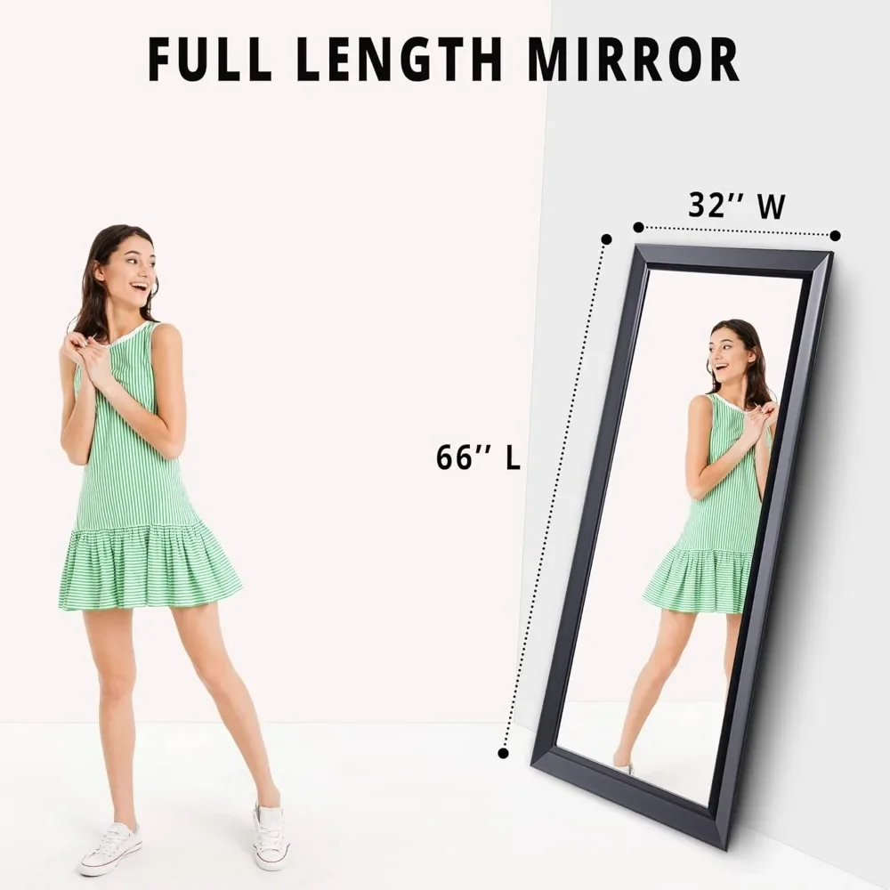 Floor Mirrors, Framed Bevel Leaner Full Length Huge Floor Mirror XL Mirror Large Rectangle Standing Floor Mirror Huge Mirrors