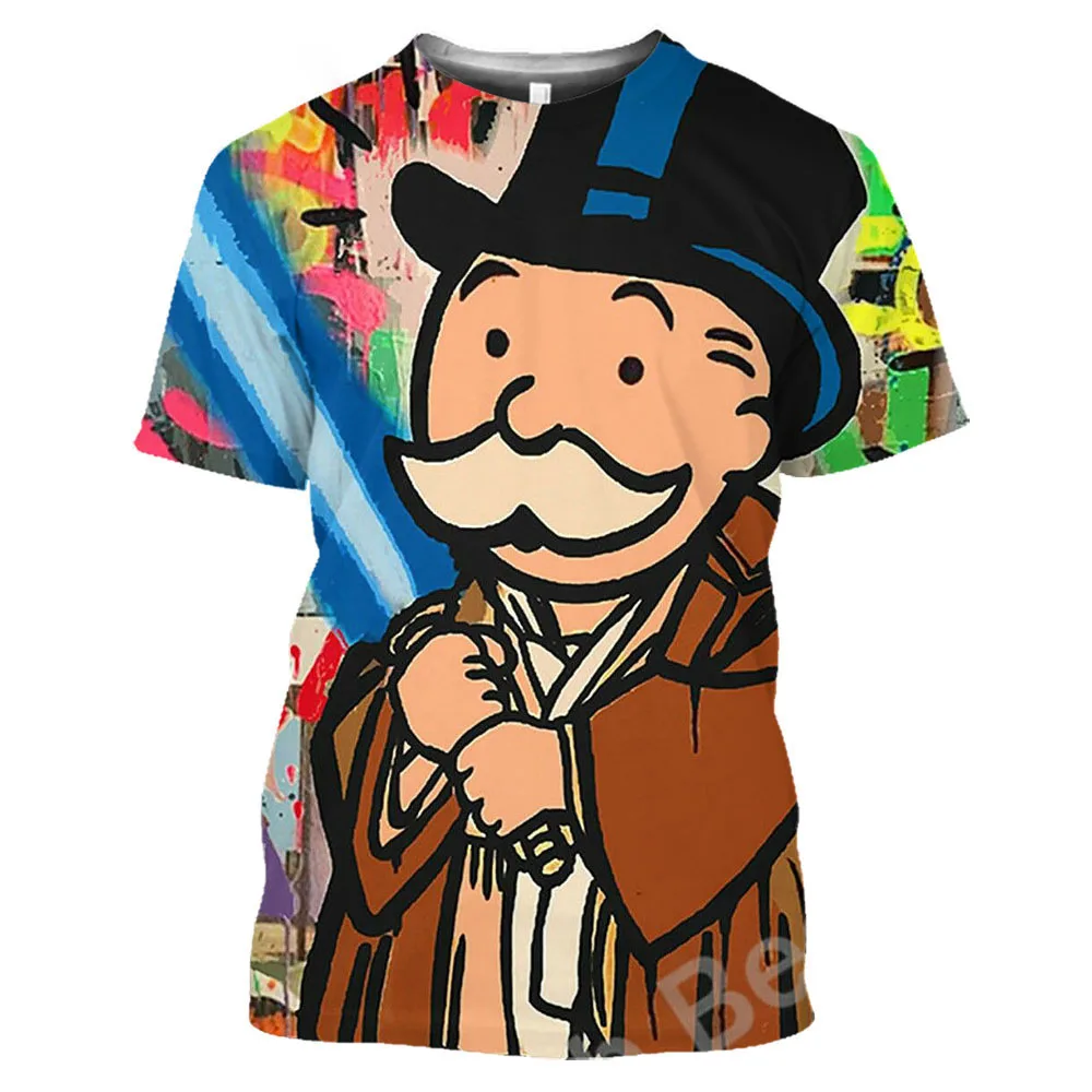 New Alec Monopoly Graphic T Shirts Men Women Funny Casual Old Rich Harajuku T-shirt Money Retro Monopoly Plus Size Tops Tees