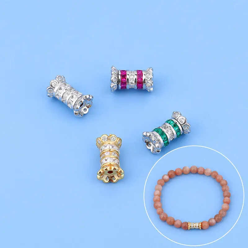 S925 Gümüş Kakma Pırlanta İnci Kolye Altın Toka Vida Bağlantı Tokası Zümrüt Boncuk Tokası