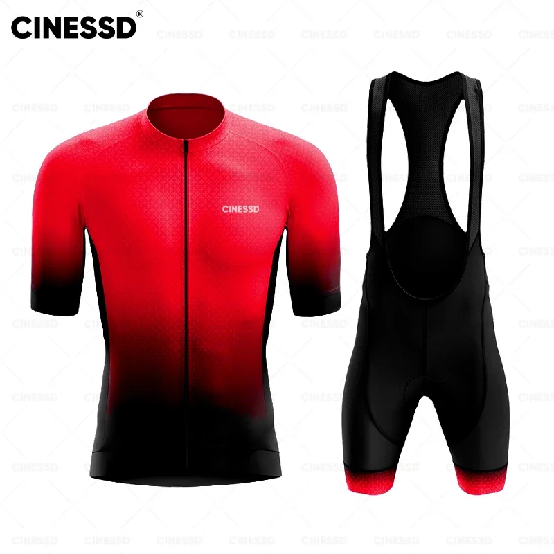 CINESSD Cycling uniform Sets Men\'s Short Sleeve Mallot Ciclismo Hombre Verano Breathable Sports Team Jersey Bicycle Clothes Man