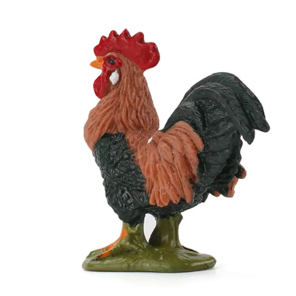 Simulation Farm Animals Figure Mini Pvc Rooster Model Farm Animals Figure Poultry Sculpture Toy Realistic Rooster Figure