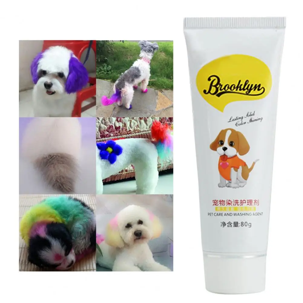 80g Semi Permanent Pet Dye Cream High Pigmented Colorful Dog Hair Agent Bright Coloring Dyestuff Pigment Safe Dyeing Pigment