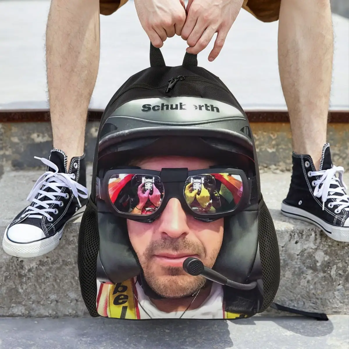 fernando-alonso-art-mochila-daypack-grande-capacidade-criancas-bookbag-bolsa-escolar-bolsas-de-ombro-para-homens-mulheres