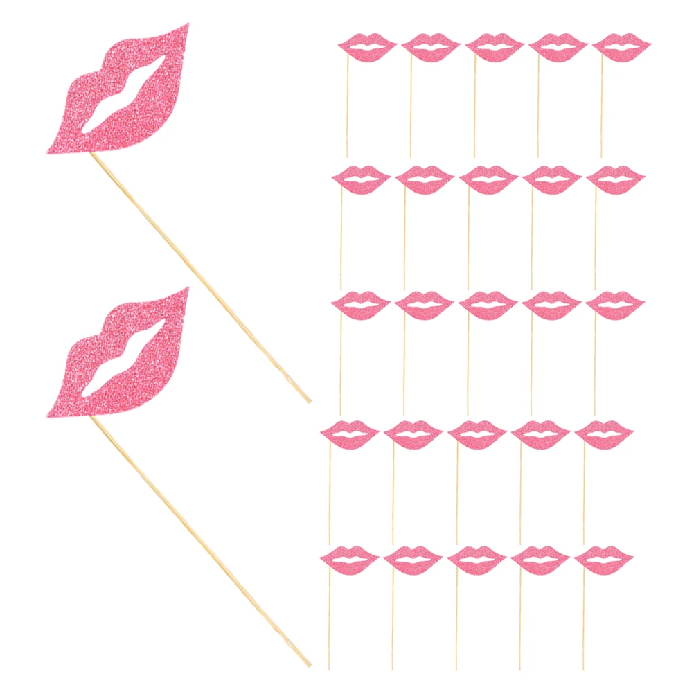 

60 pcs Lips Photo Props Party Photo Booth Props Kit Funny Mouth Shaped Wedding Birthday Party Carnival Hand-held Accessories
