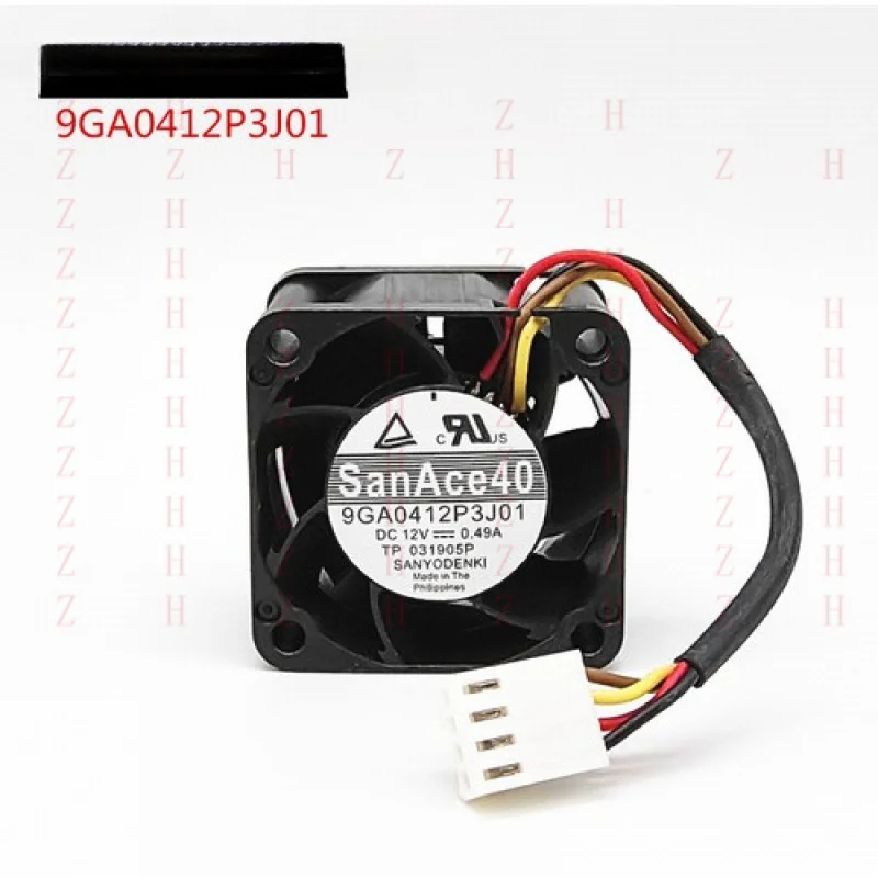 XXZ  for SanAce40 9GA0412P3J01 4028 4cm 12V 0.49A 4-pin 1U chassis server cooling fan