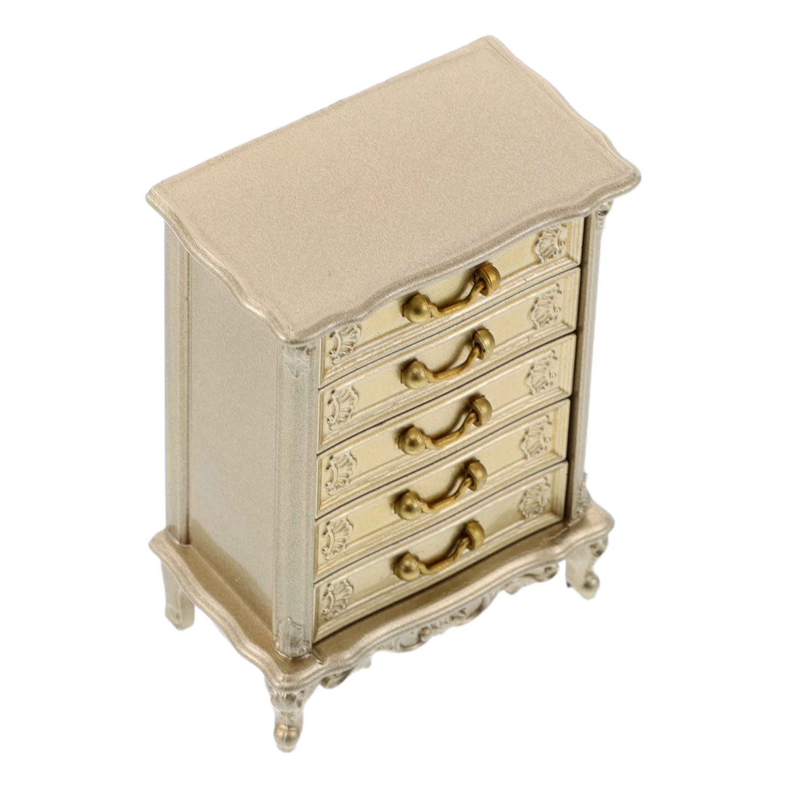 

1:12 Scale Miniature Vintage Plastic Dresser Realistic Furniture for Collectors Pretend Play Home Decor Mini Dresser Decor