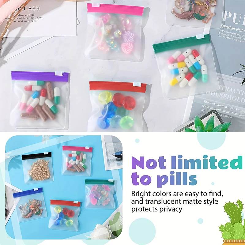 Pill Pouch Bags Zippered Pill Pouch Reusable Pill Bags Clear Plastic Pill Bags Self Sealing Travel Medicine Organizer Storage