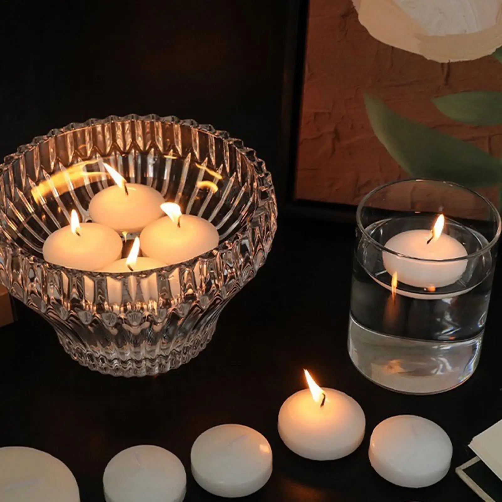 White 1PC Ornament Floating Candles Disc Tealight Candles Wedding Floating Candles Floating Mini Water Ornaments dropshipping