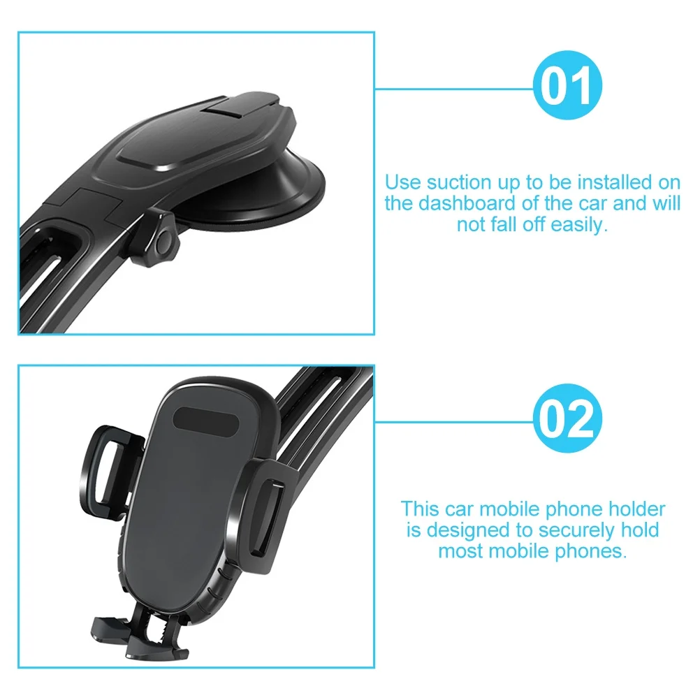 

Car Phone Holder Suction Cup Mount for Dashboard Rotatable Stand Compatible with Most Smartphones Auto Cell Phone Bracket