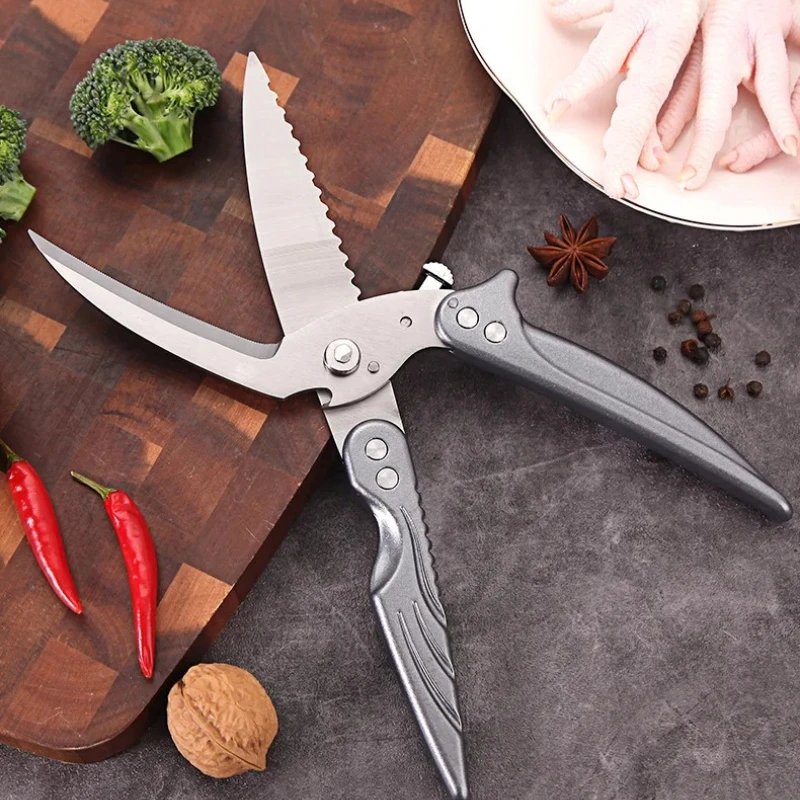 Detachable Stainless Steel Multifunctional Strong Chicken Bone Scissor Household Kitchen Shear for Cutting Meat Vegetable