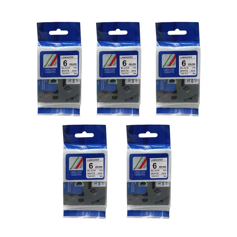 Label Tape P-Touch Replacement For Brother  TZe211 TZE611 6mm Standard laminated Maker Printer