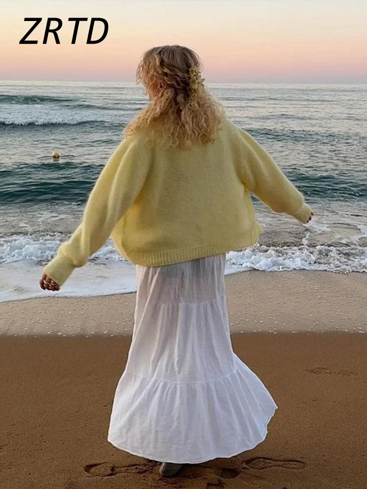 Casual Knitted Cardigan Women Solid O-neck Single Breasted Long Sleeve Female Sweaters 2024 Autumn Lady Chic All-match Knitwear