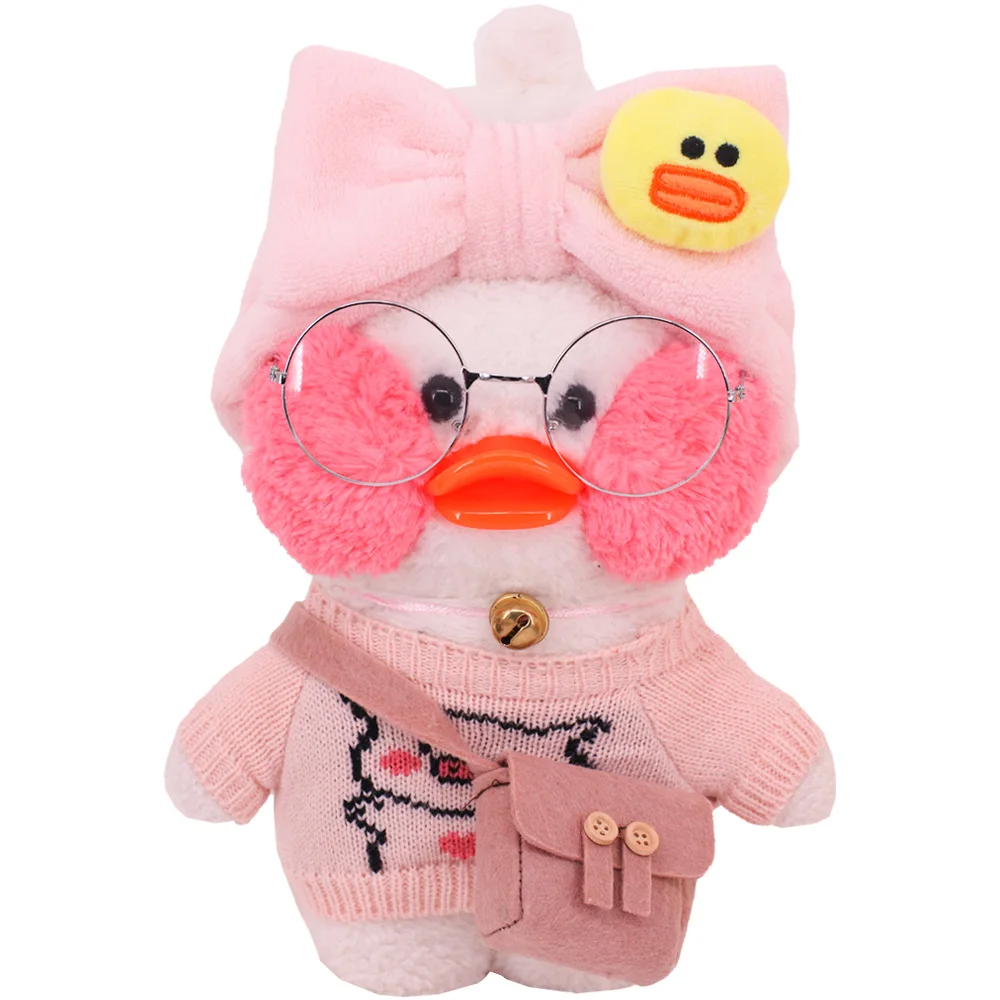 Pink Doll Clothes Cute Rabbit Sweater Uniform Fit 30cm Lalafanfan Yellow Duck Doll Children Toys Girl Gift Duck Doll Accessories