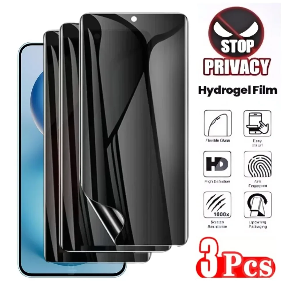 3 Stück Anti-Spionage-Hydrogel-Folie für Samsung Galaxy S25 S24 S23 Ultra S21 S22 S20 Plus S24 FE Note 20 10 Full Cover Displayschutzfolie
