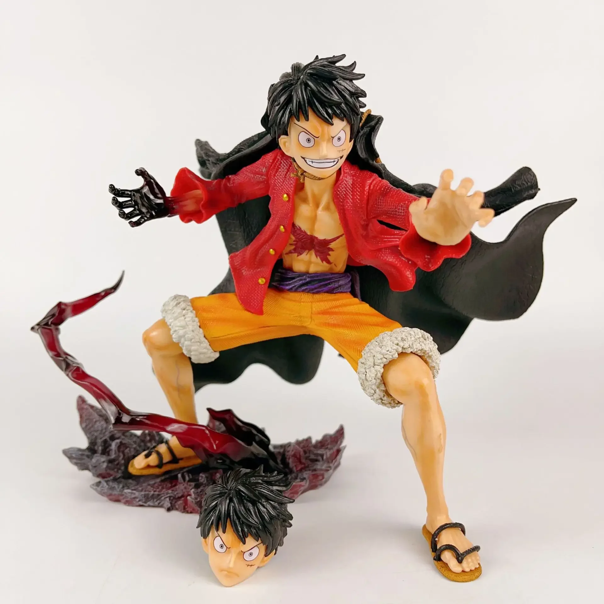 One Piece Monkey D. Luffy Replaceable Head Statue Anime Figure 18cm Pvc Action Figurine Collection Ornament Model Christmas Gift