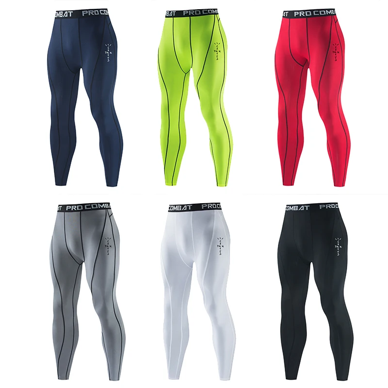 Men Sports Compression Tight Leggings Muscle Training Workout Bottoms Trousers Jogging Dry Yoga Pants Workout Tracksuit view 2