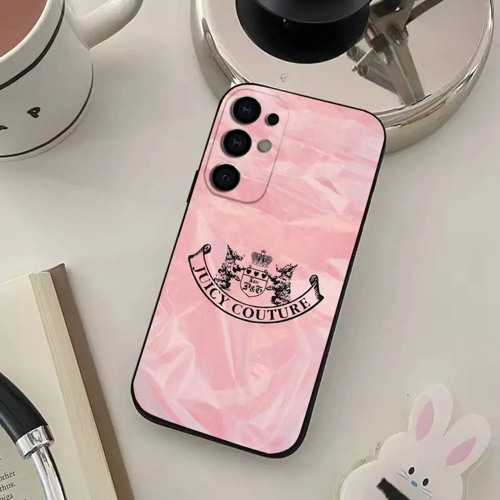 حافظة هاتف Royal Pink Art J-JUICY C-Couture لهاتف Samsung S25، S24، S21، S22، S23، S30، Ultra، S20، Plus، غطاء أسود من السيليكون الناعم #6