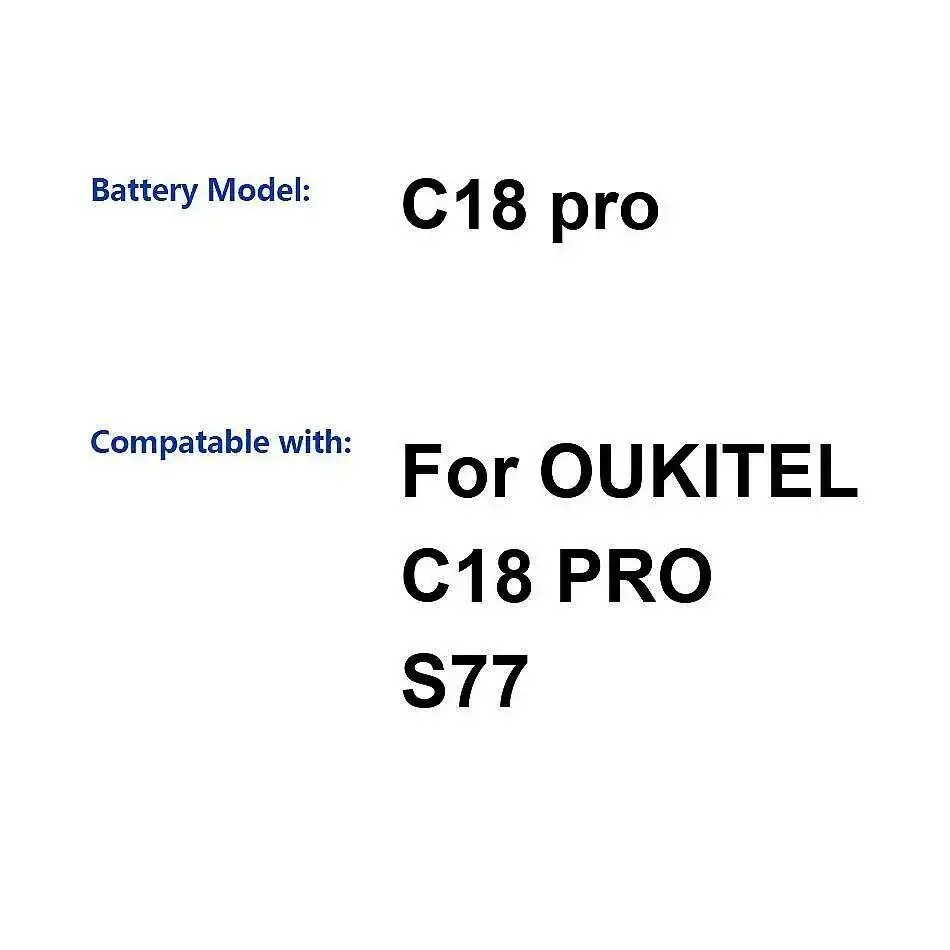 

For Oukitel C18 Pro S77 4000Mah Reliable Replacement Mobile Phone Battery