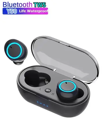 Y50 TWS Bluetooth Earphones Wireless Headset Waterproof Deep Bass Earbuds True Wireless Stereo Headphones Sport Earphones Game