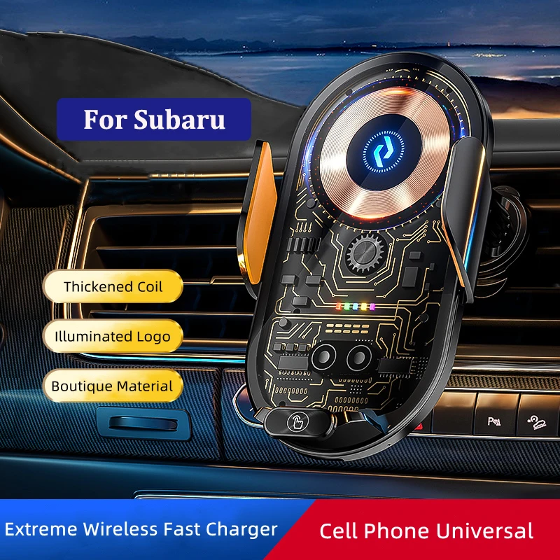 For Subaru WRX Impreza Legacy Forester Crosstrek Outback XV Tribeca BRZ Car Cell Phone Holder Qi Wireless Charger Stand