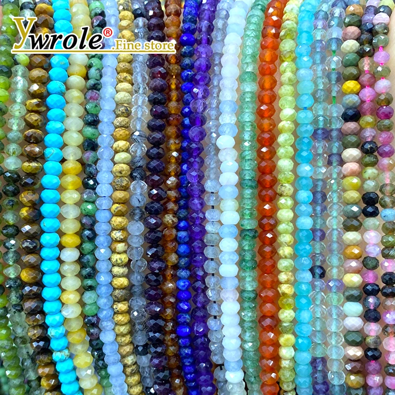

3x4mm Faceted Abacus Natural Stone Turquoise Aquamarine Apatite Spacer Beads for Jewelry Making DIY Bracelets Charms Accessories