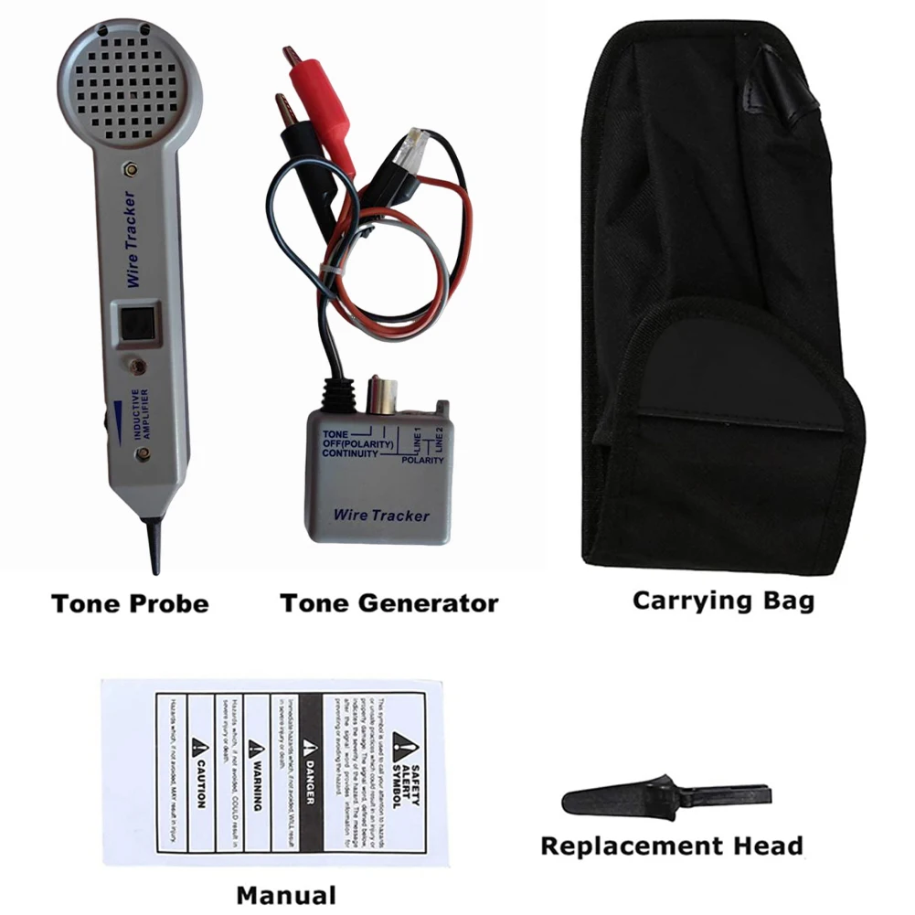 200EP Wires Tone Tracer High Accuracy Cable Toner Detector Finder Tester with Inductive Amplifier Cable and Wire Repair Testing