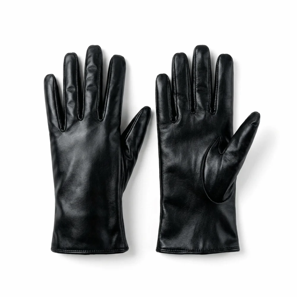 Slim Solid Color Patent Leather Gloves Elastic Cloth Short Gloves Punk Gothic Women Mittens Prom Dress