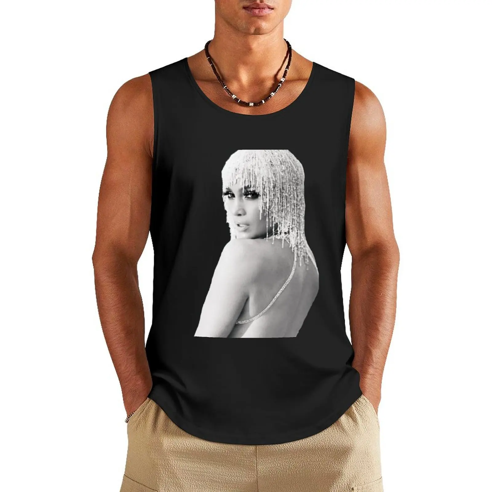 Jennifer Lopez Tank Top Working vest cotton t-shirts man Gym wear bodybuilding