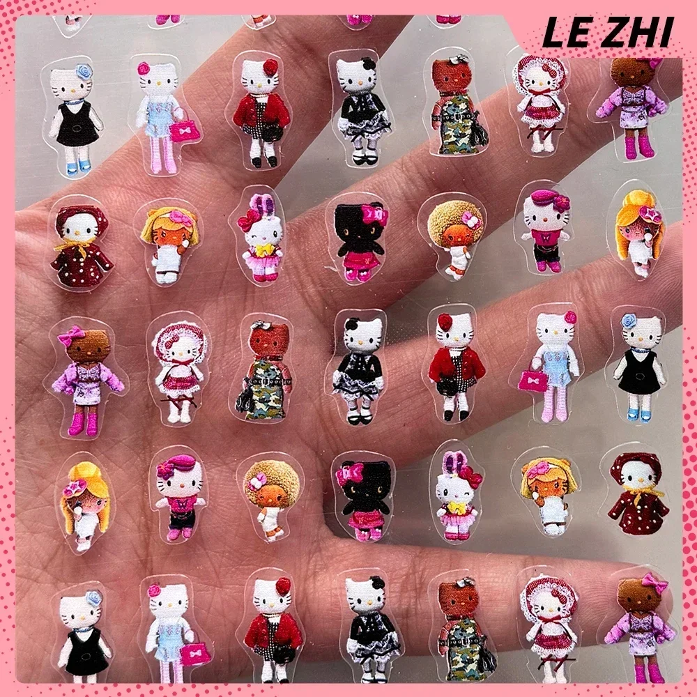 Kawaii Cute HelloKitty Doll Nails Stickers Party Favors Diy Handwork Notebook Computer Mobile Phone Case Stickers Party Supplies