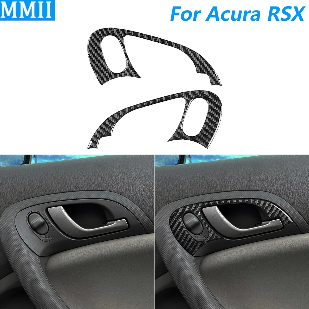 

For Acura RSX 2002-2006 Carbon Fiber Inner Door Lock Handle Switch Panel Cover Trim Car Accessories Interior Decoration Sticker
