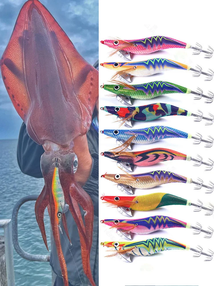 Jig Head Squid Lure 2.5#/3.0#/3.5# Luminous Squid Octopus Jigs Squid Hooks for Cuttlefish Sea Jigging Eging Fishing Lure